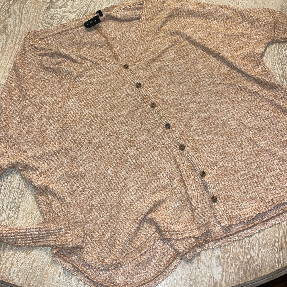 Out from Under Button Down by Urban Outfitters Small Tan